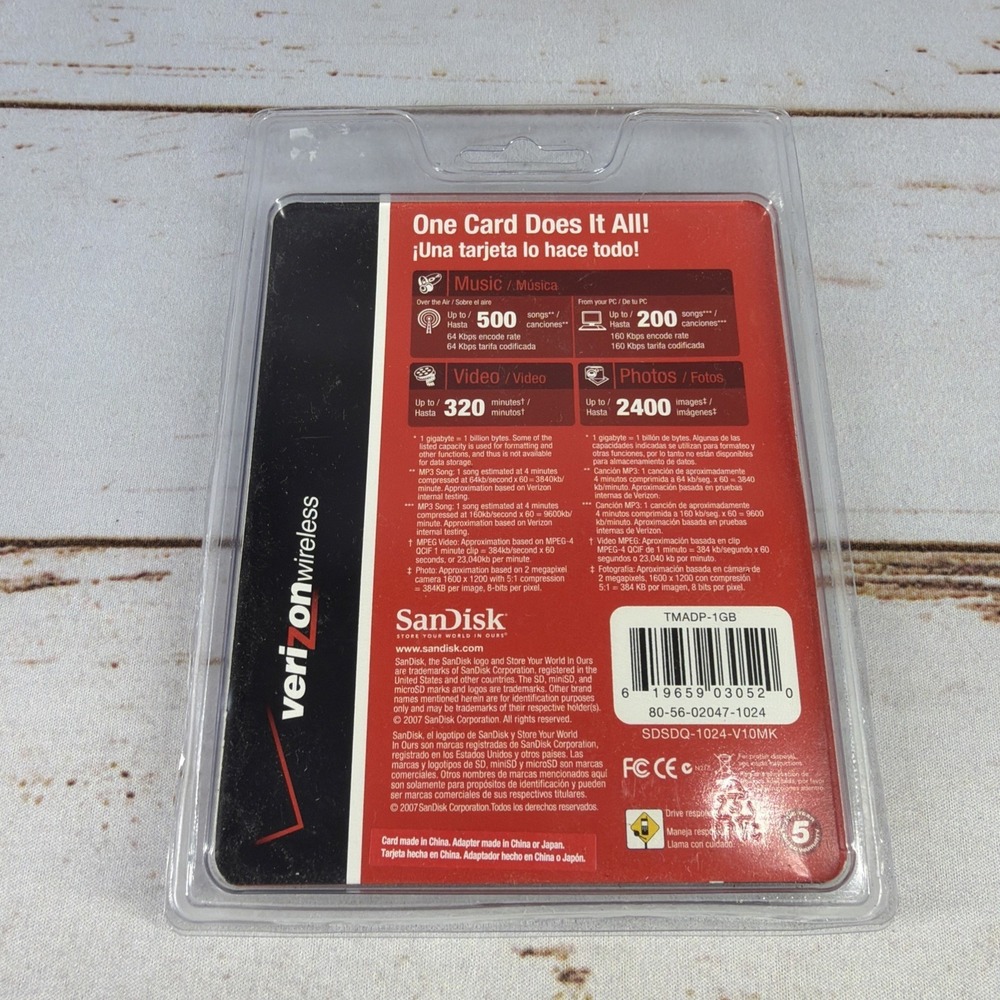 SanDisk 1GB 3-in-1 Memory Card with Adapters Verizon Wireless New Sealed - Picture 3 of 3